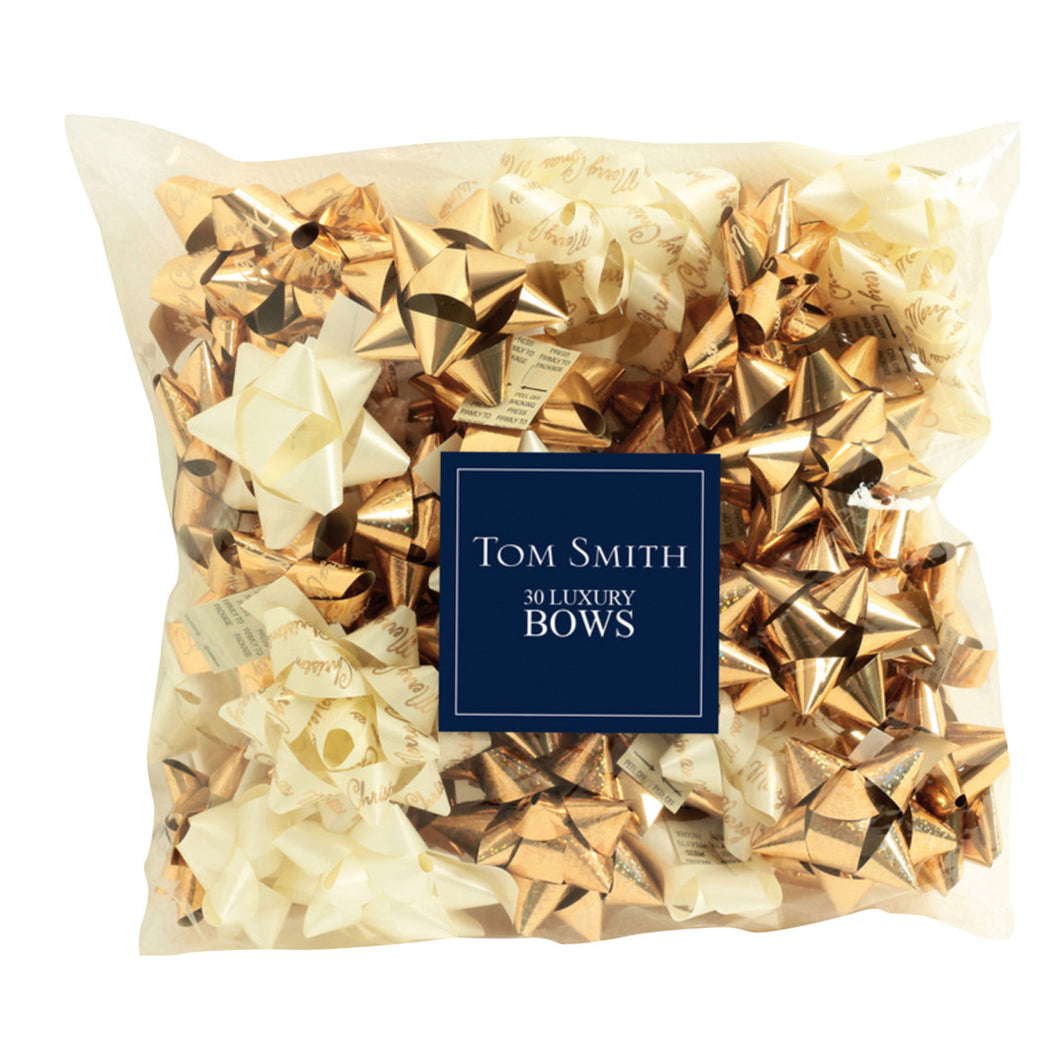 Tom Smith Gold Luxury Bows 30pk