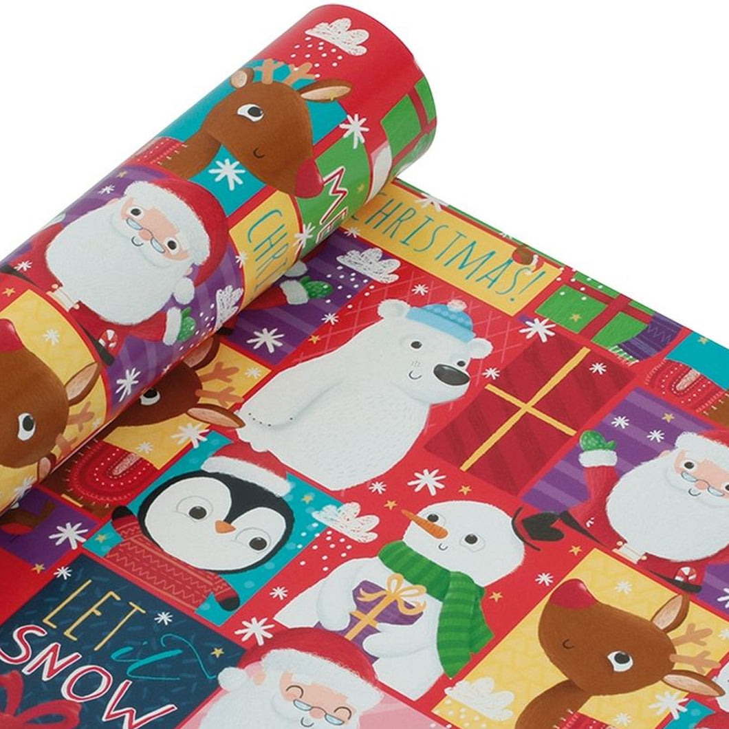 Santa & Friends Christmas Wrapping Paper 8m