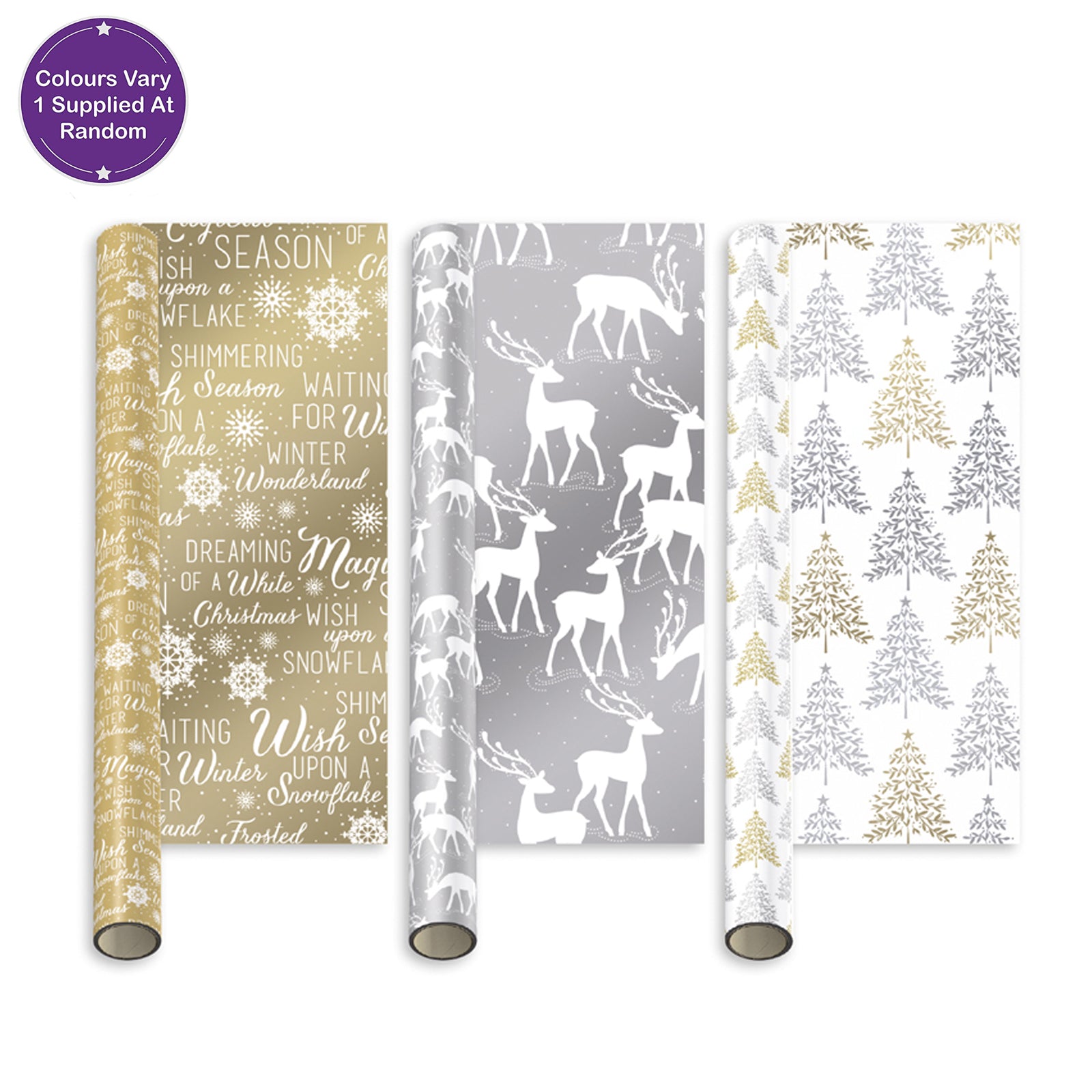 Giftmaker Assorted Metallic Christmas Wrapping Paper 4m – Yorkshire ...