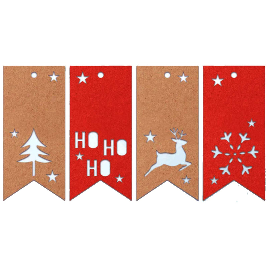 4 Kraft Christmas gift tags