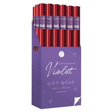 Load image into Gallery viewer, Christmas By Violet Red Foil Gift Wrap
