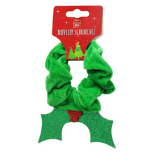Load image into Gallery viewer, Festive Velvet Scrunchie Glitter Hair Accessory Assorted
