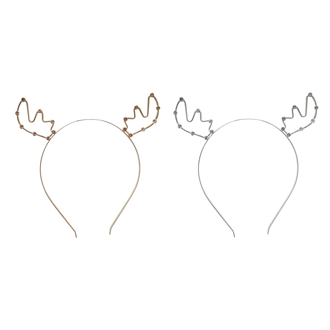 2 reindeer antlers in gold or silver
