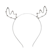 Load image into Gallery viewer, Christmas Metal Diamante Antler Headband Assorted
