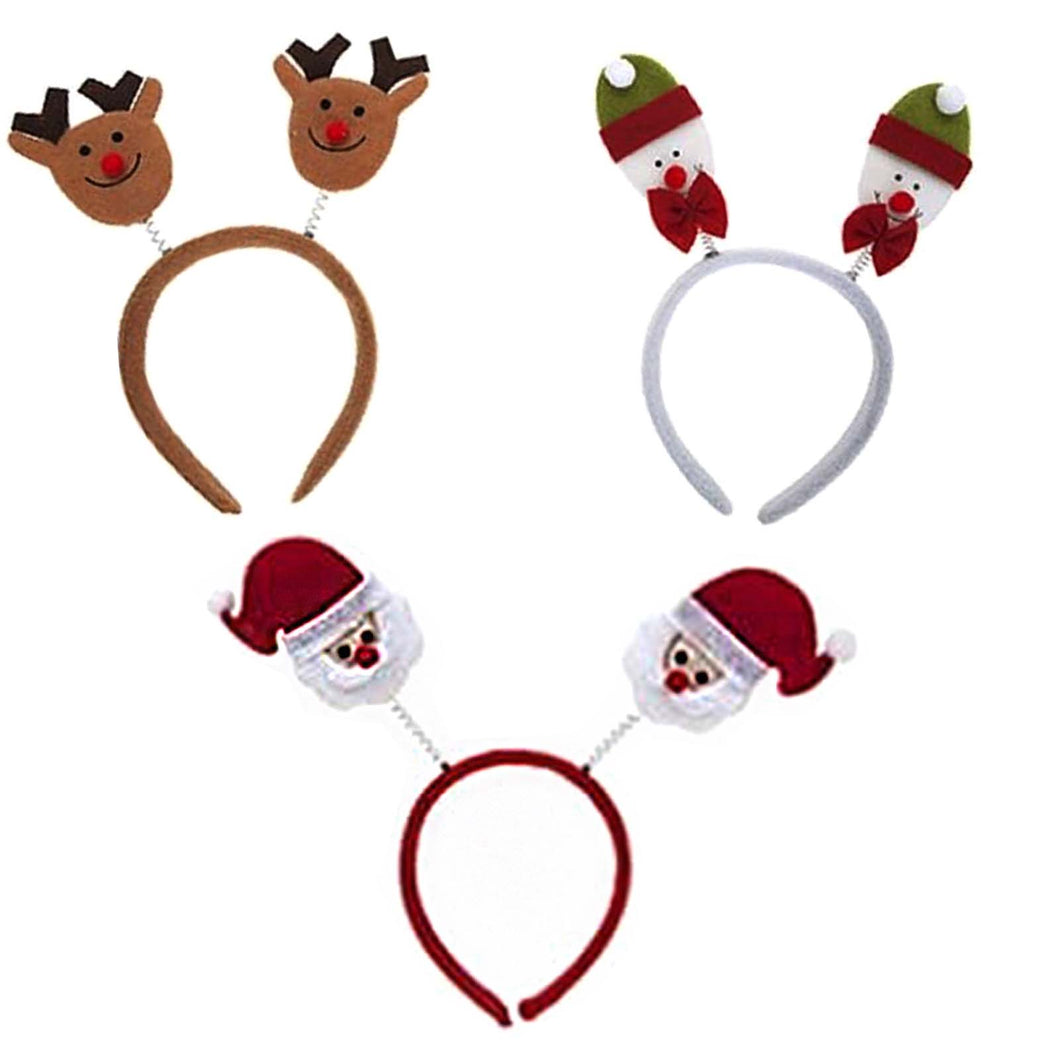 Santa, reindeer, and snowman head boppers