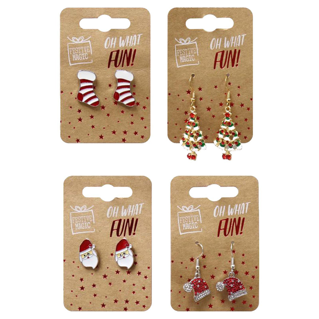 Assorted novelty Christmas earrings