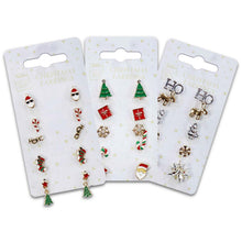 Load image into Gallery viewer, Three sets of five Christmas studs
