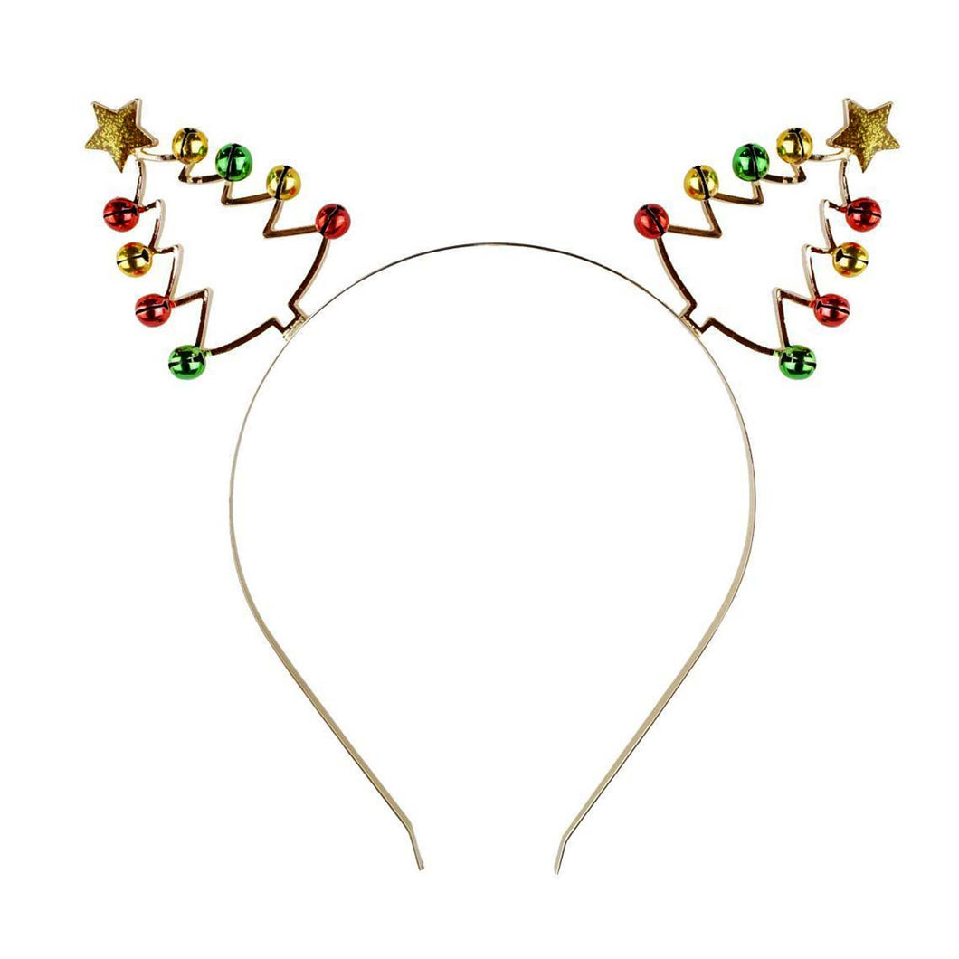 Christmas tree headband with bells