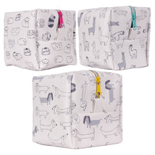 Load image into Gallery viewer, Animal Print Toiletry Bags In White 