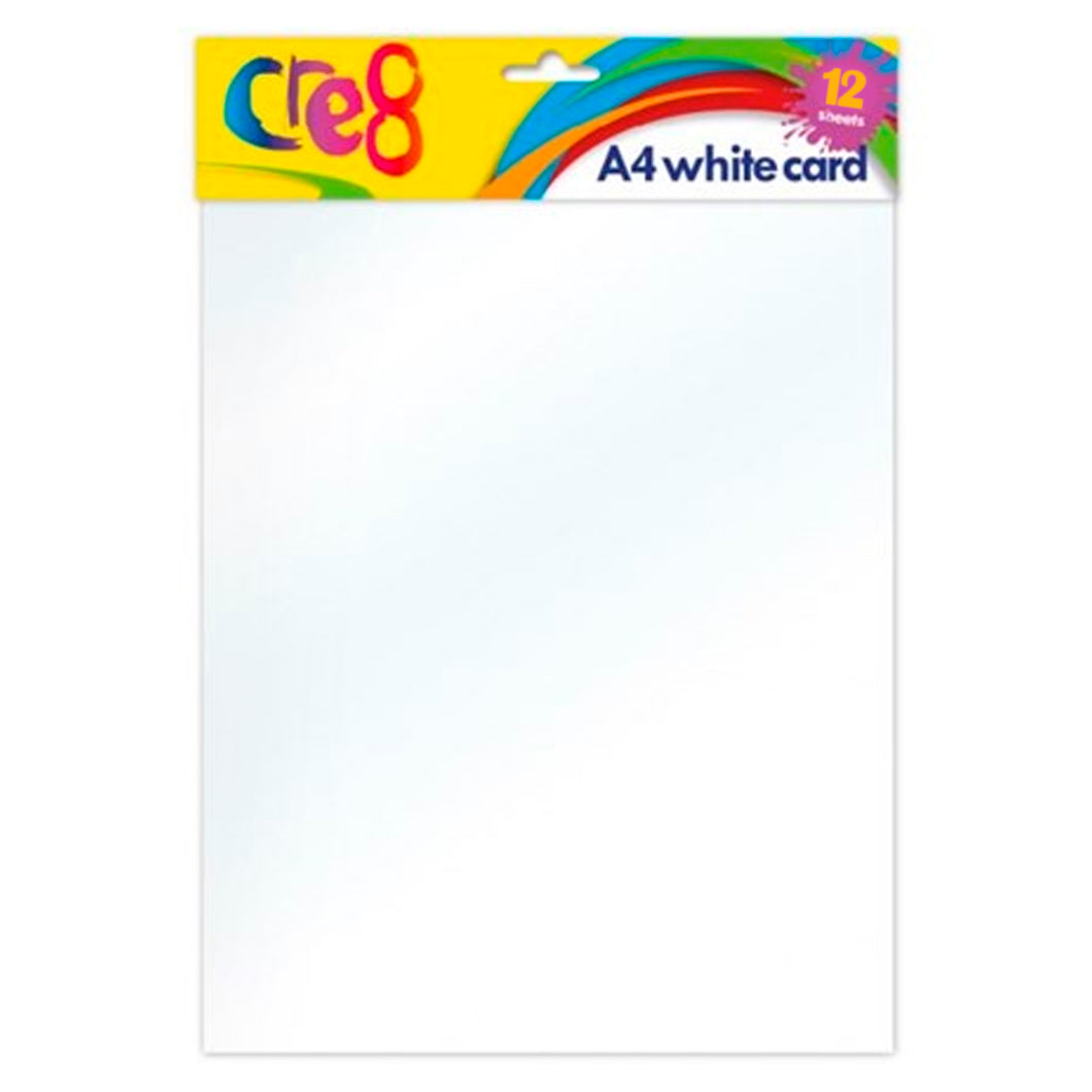 Premium Plain A4 White Card 12 Sheets