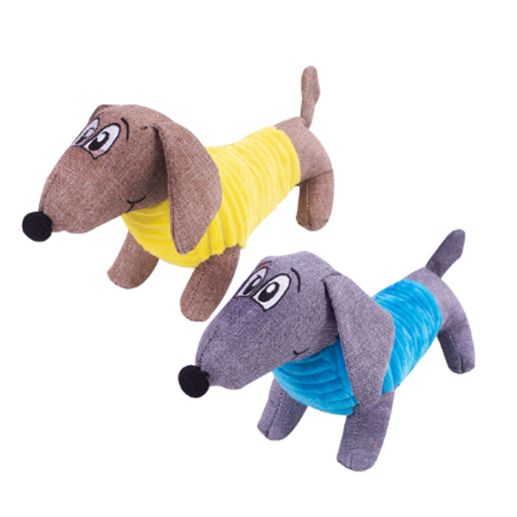 Dog Toy Plush Dachshund With Squeak