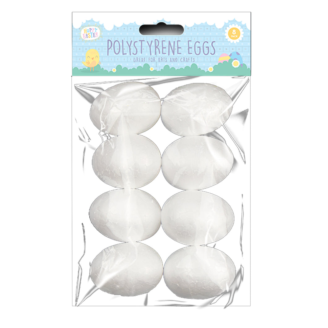 Polystyrene Eggs Easter Decoration 8 Pack