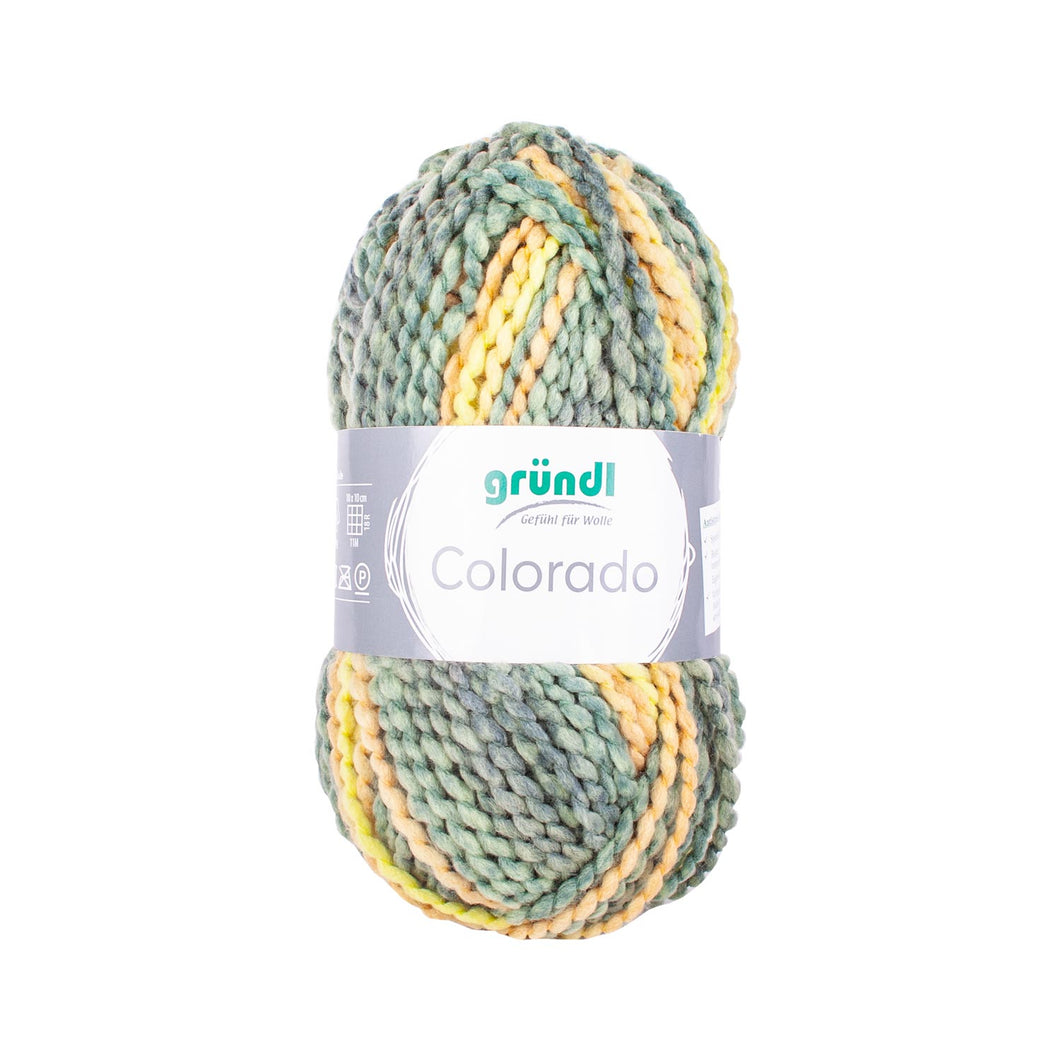 Green/Yellow - Colorado Chunky Knit Wool