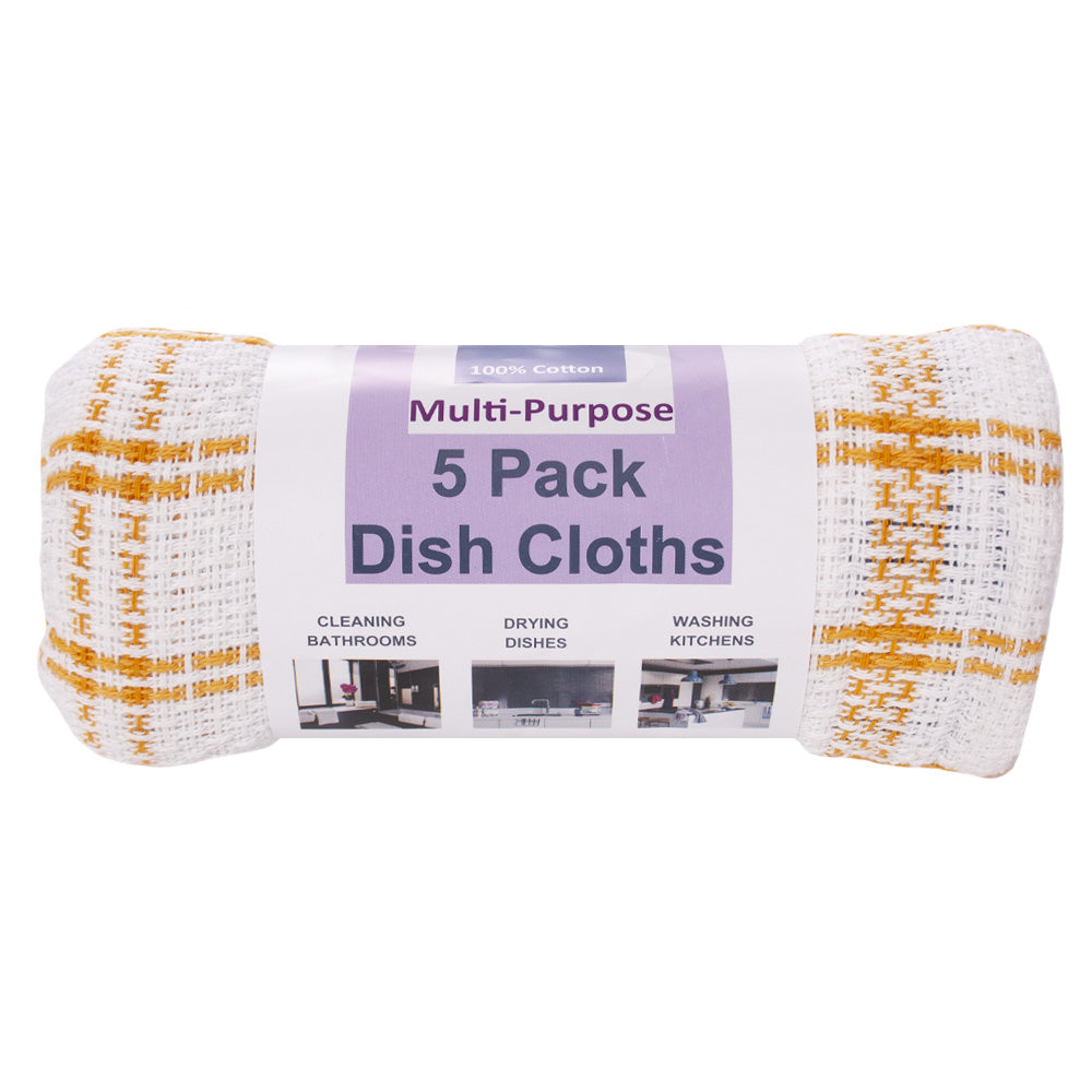 100% Cotton Multi-Purpose Dish cloths 5 Pack
