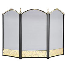 Load image into Gallery viewer, Inglenook 3 Panel Brass Screen With Filigree