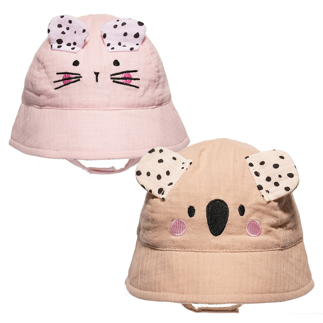 Baby Girl Bucket Hat Embroidered Assorted