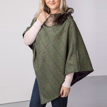 Load image into Gallery viewer, Faux Fur Tweed Poncho