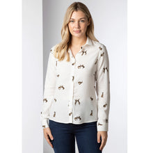 Load image into Gallery viewer, Ladies Printed Button Down Blouse