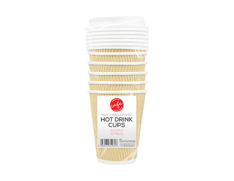 Disposable Hot Drinks Cups 8oz  6 Pack