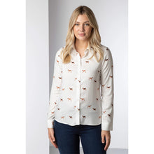 Load image into Gallery viewer, Ladies Printed Button Down Blouse