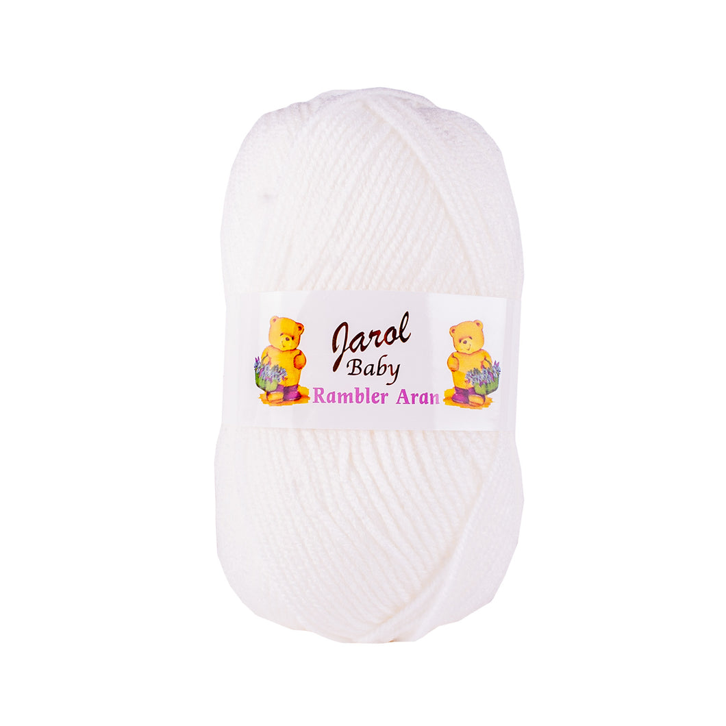 White - Jarol Baby Rambler Aran Wool