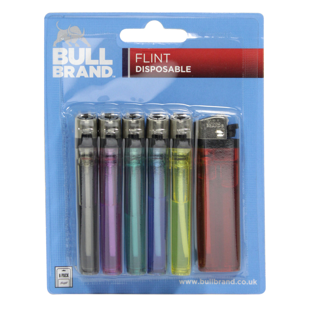Multicoloured Disposable Lighters 6 Pack