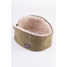 Load image into Gallery viewer, Sherpa Lined Tweed Headband Light Green Pink
