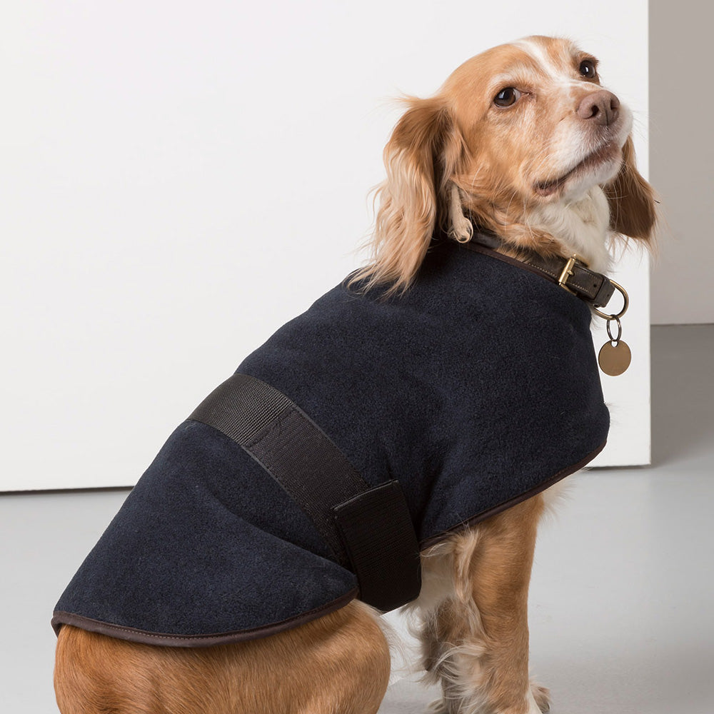 Harpham Fleece Dog Coat Navy 12