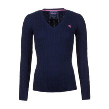Load image into Gallery viewer, 2016 Cable Knit V Neck Sweater Navy
