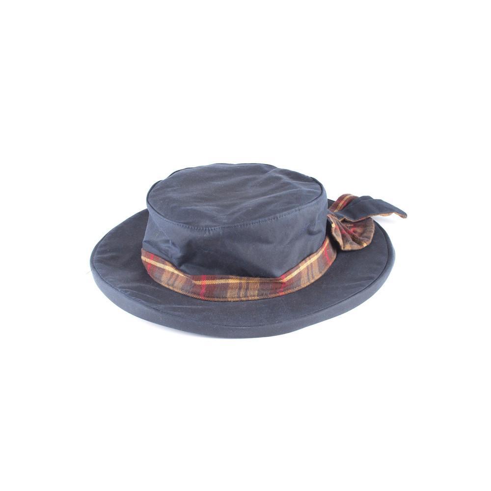 Waxed Cotton Bow Hat Navy