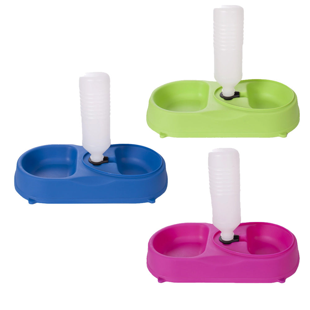 2-In-1 Travel Dog Feeder Bowl With Water Bottle