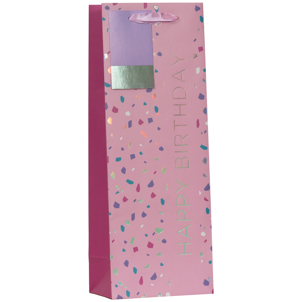 Partisan Pink Confetti Gift Bag M/L & Bottle