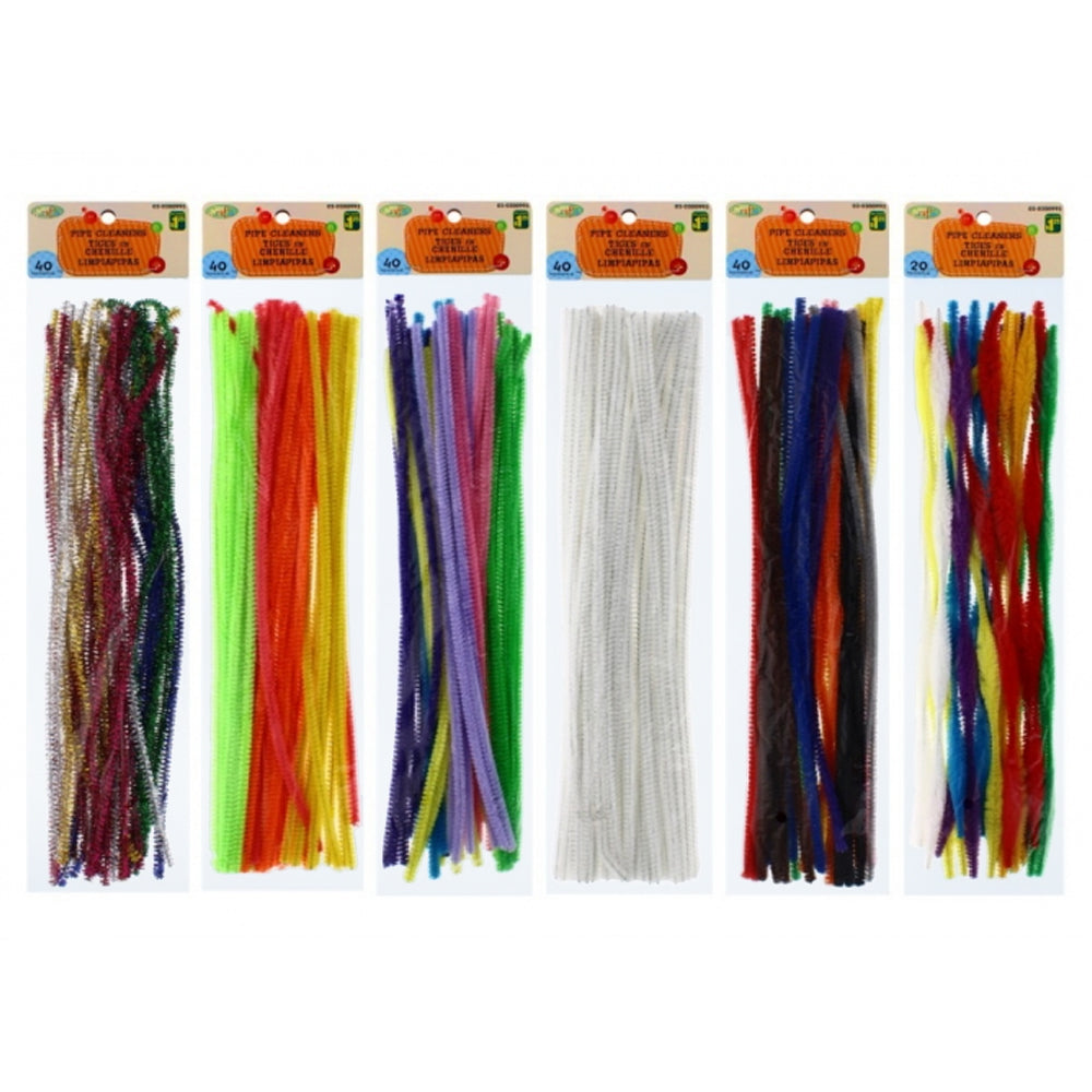 Pipe Cleaners 40 per Pack Assorted