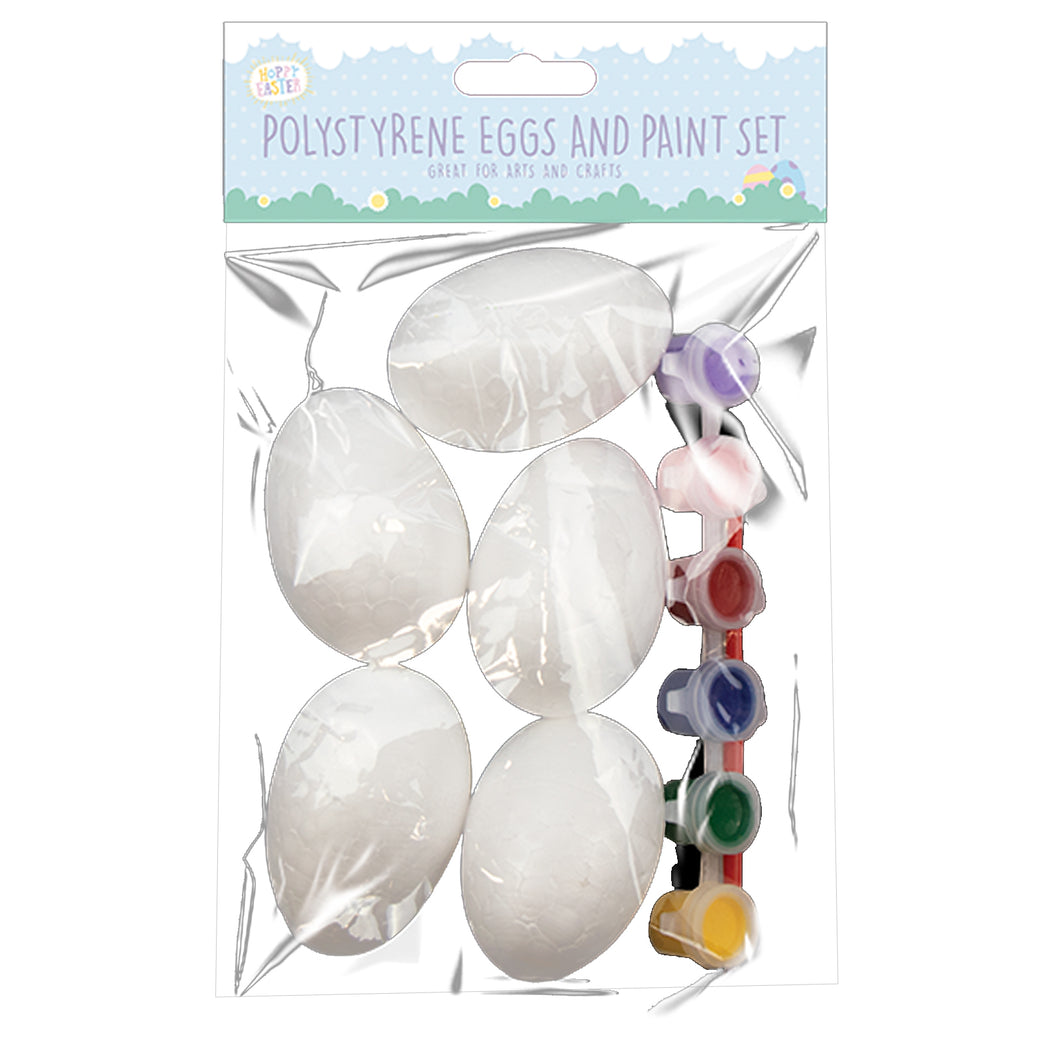 Polystyrene Easter Eggs And Paint Set