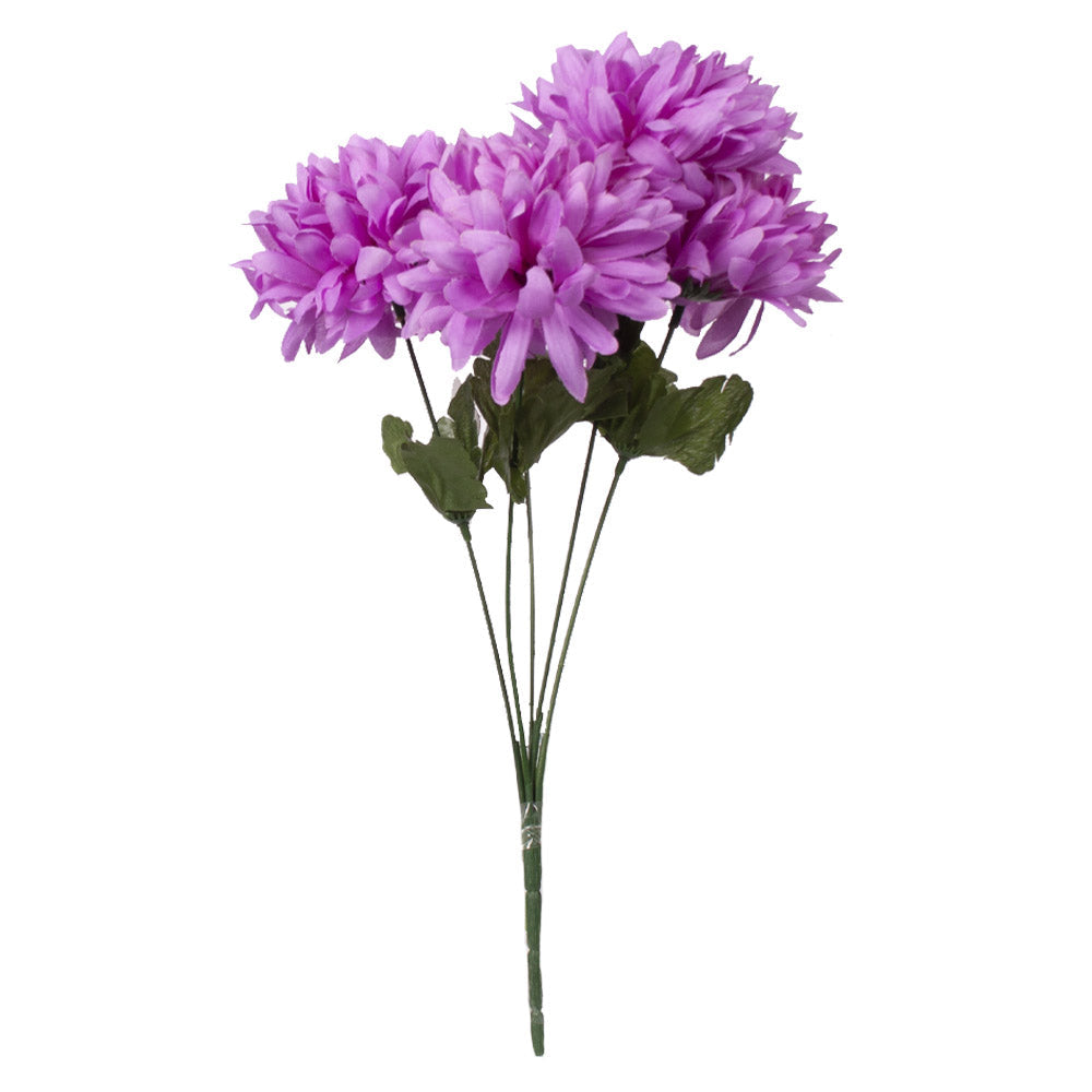 Chrysanthemum 37cm 5 Head - Purple