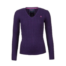 Load image into Gallery viewer, 2016 Cable Knit V Neck Sweater purple
