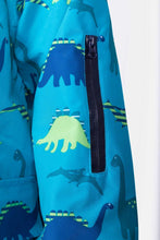 Load image into Gallery viewer, Dinosaur Blue - Children&#39;s Patterned Raincoat
