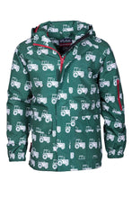 Load image into Gallery viewer, Tractor Green - Children&#39;s Patterned Raincoat
