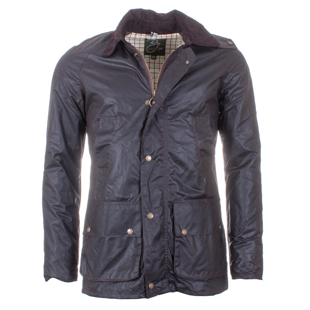 Mens Richmond Classic Waxed Cotton Jacket Brown Front