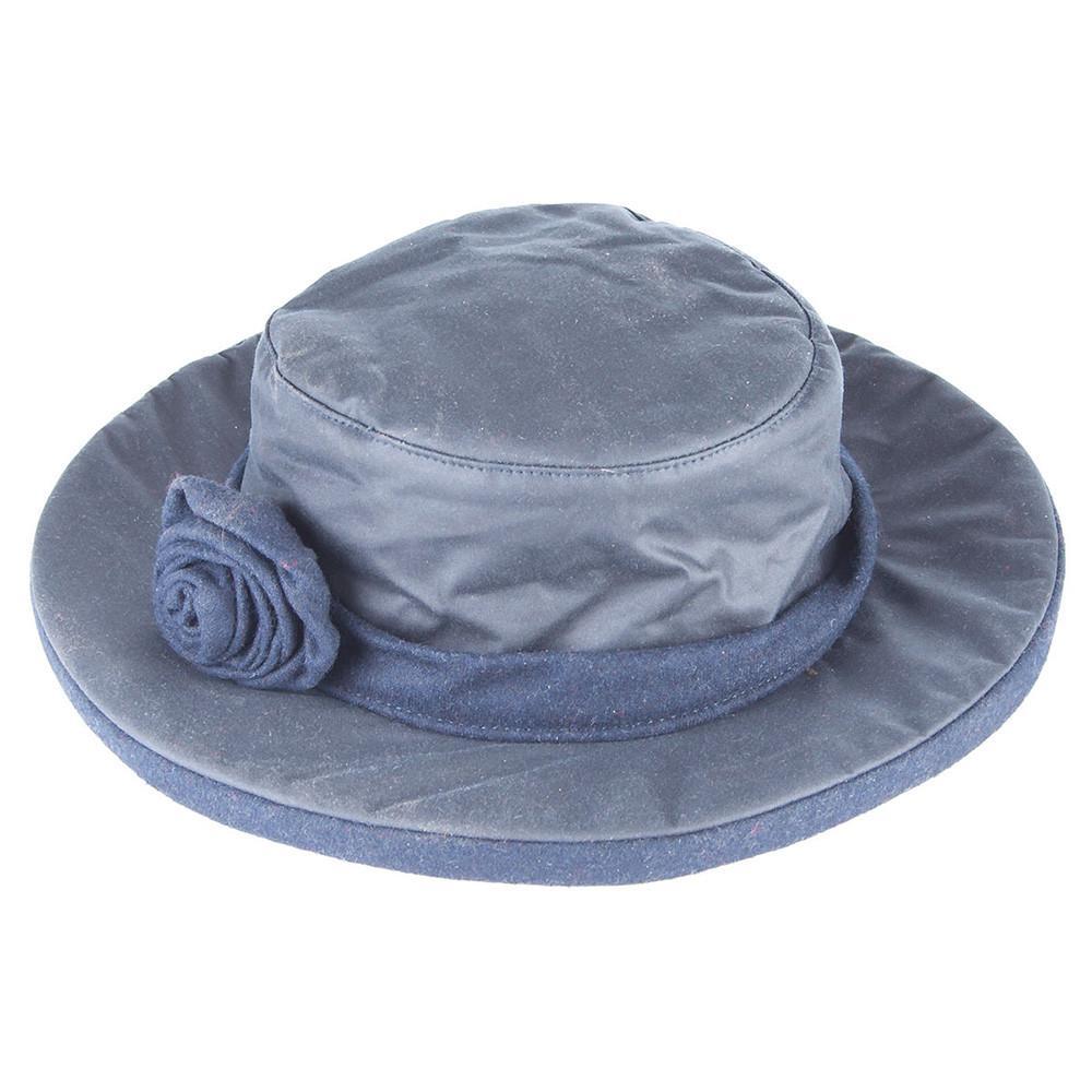 Navy - Rydale Wax Cotton Rose Hat