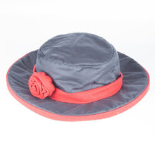 Load image into Gallery viewer, Navy/Red - Wax Cotton Rose Hat
