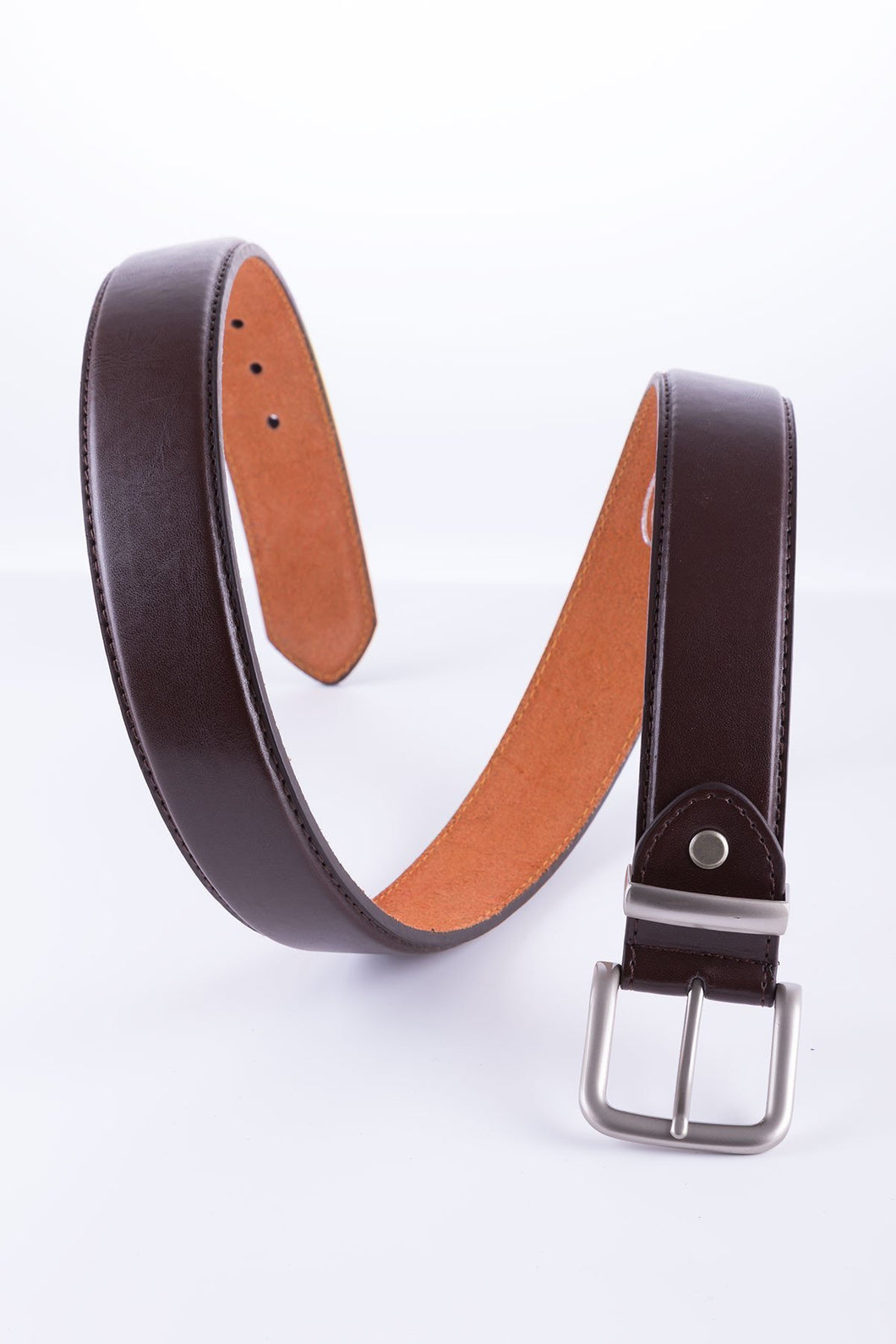 Brown - Bonded Leather Belt