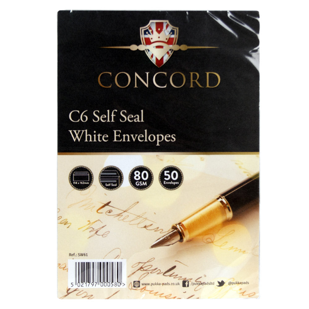 C6 Self Seal White Envelopes 