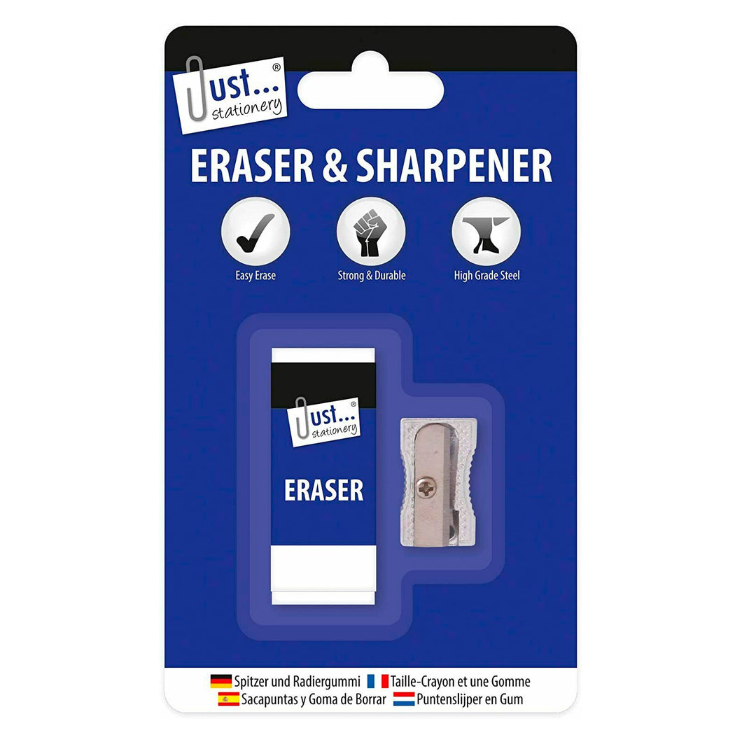 Metal Pencil Sharpener And Eraser Set