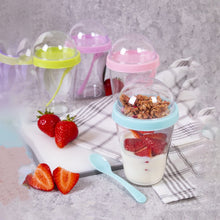 Load image into Gallery viewer, Coco &amp; Gray Breakfast To Go Pot W/spoon 350ml Assorted
