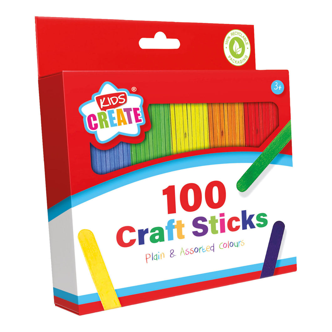 Multicoloured Lolly Sticks 100 Pack