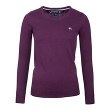 Load image into Gallery viewer, Round Neck Cable Knit Sweater Berry
