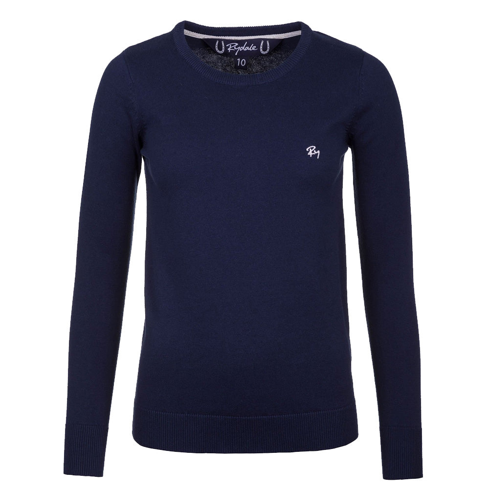 Round Neck Cable Knit Sweater Navy
