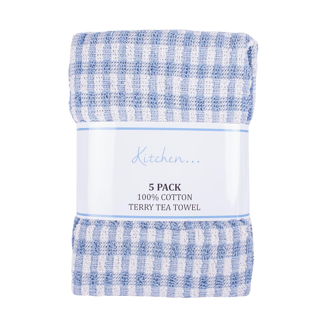 Blue - 100% Cotton Terry Tea Towels