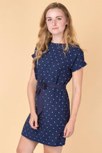 Load image into Gallery viewer, Spotty Navy - Ladies Jasmine Tie Dress
